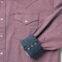 Sale Stetson Four Point Geo Print Western Shirt Blue