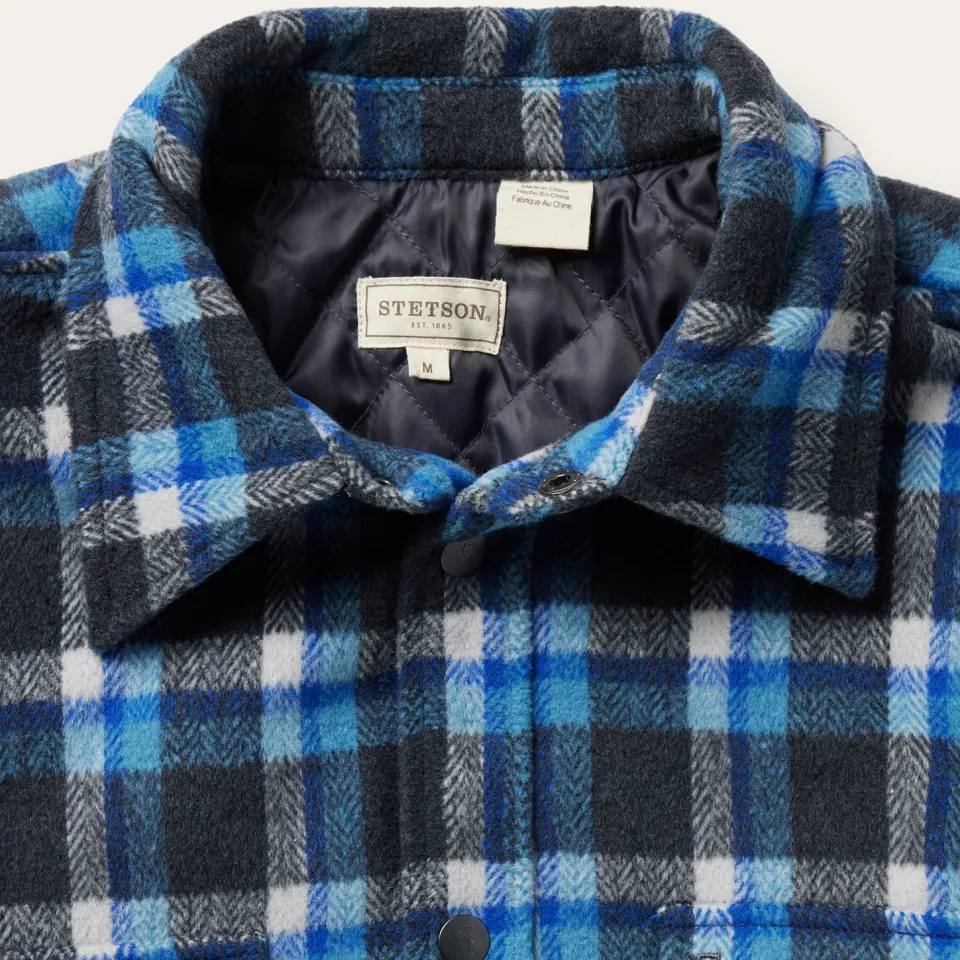 Online Stetson Plaid Quilted Shirt Jacket Blue