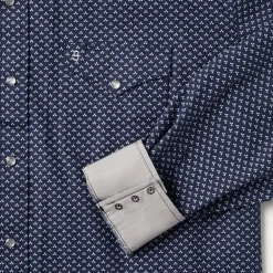 Best Stetson Polaris Geo Print Western Shirt Blue