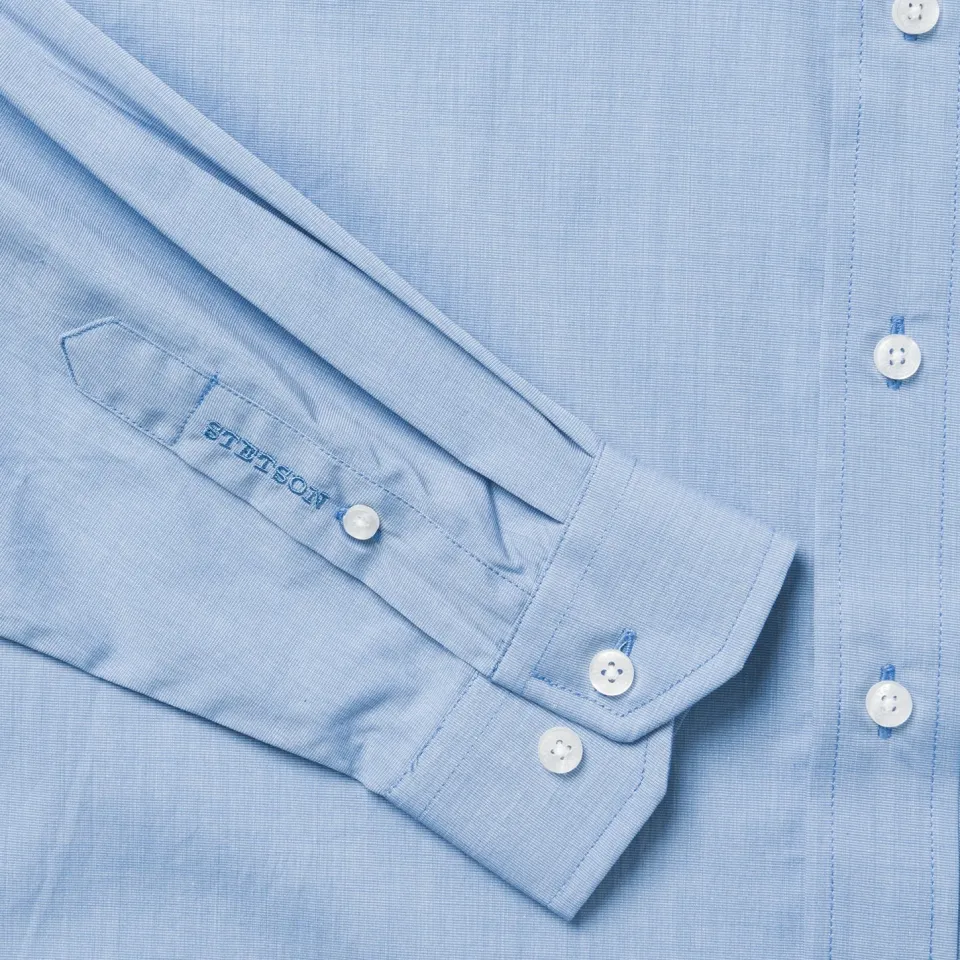 Sale Stetson Solid One-Pocket Snap-Front Shirt Blue
