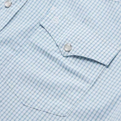 Sale Stetson Two Stripe Check Western Shirt Blue