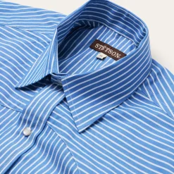 New Stetson Western Stripe Shirt Blue