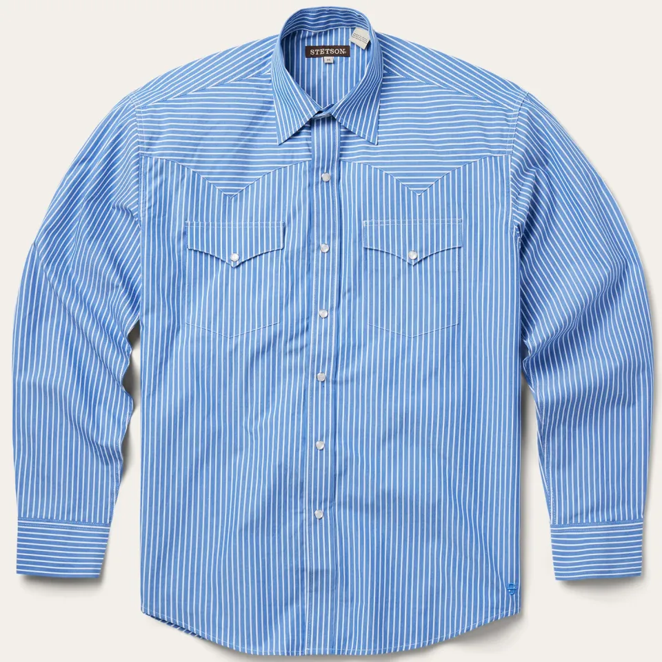 Stetson Western Stripe Shirt Blue