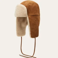 Sale Stetson Bomber Cap Calf Split Brown