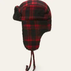 Hot Stetson Bomber Cap Shadow Plaid Red/Black Check