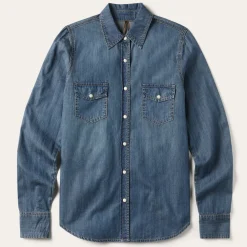 Outlet Stetson Boyfriend Fit Denim Shirt Blue