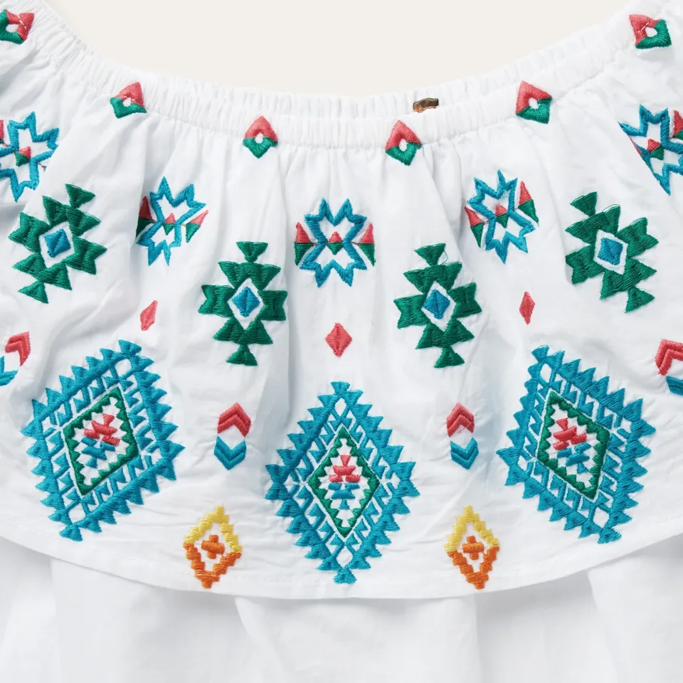 Sale Stetson Bright Schiffli Embroidered Cotton Lawn Top White