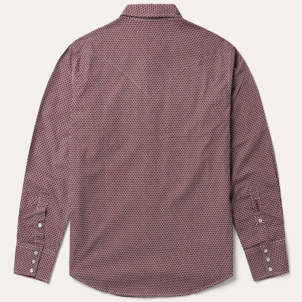 Sale Stetson Broken Diamond Print Western Shirt Red