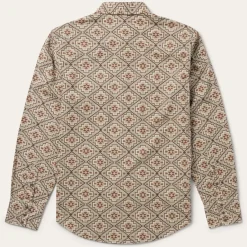 Clearance Stetson Aztec Poplin Western Shirt Brown