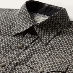 Sale Stetson Diamond Print Western Shirt Brown