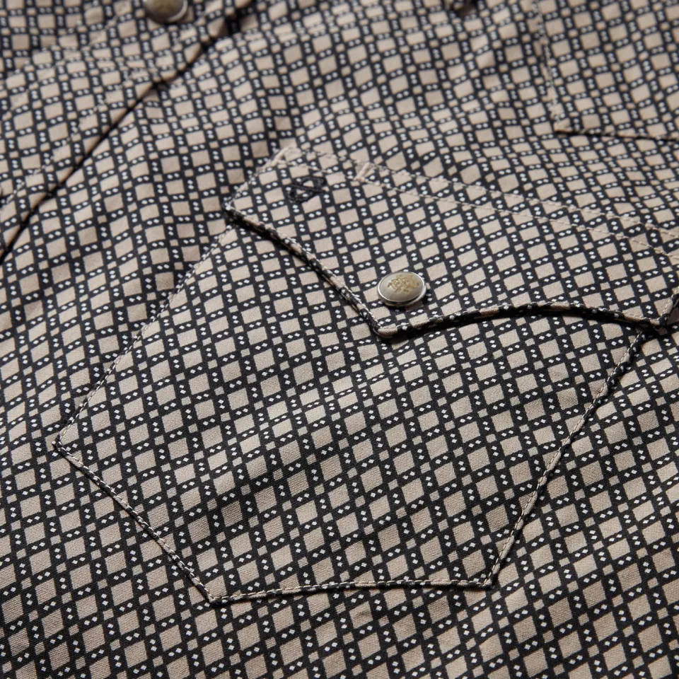 Sale Stetson Diamond Print Western Shirt Brown