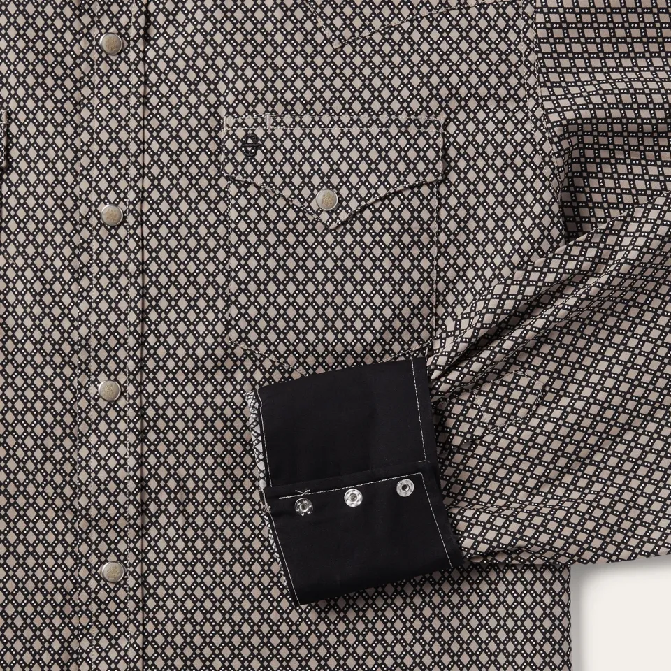 Sale Stetson Diamond Print Western Shirt Brown
