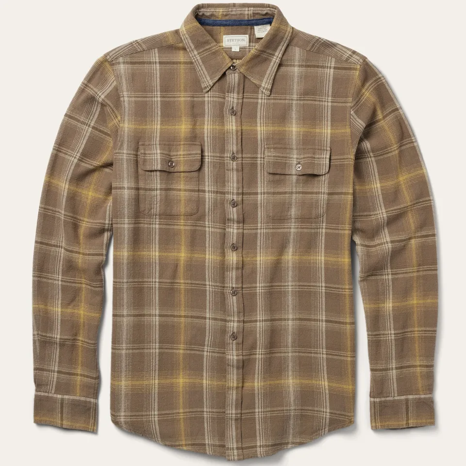 Online Stetson Flannel Button-Front Shirt Brown