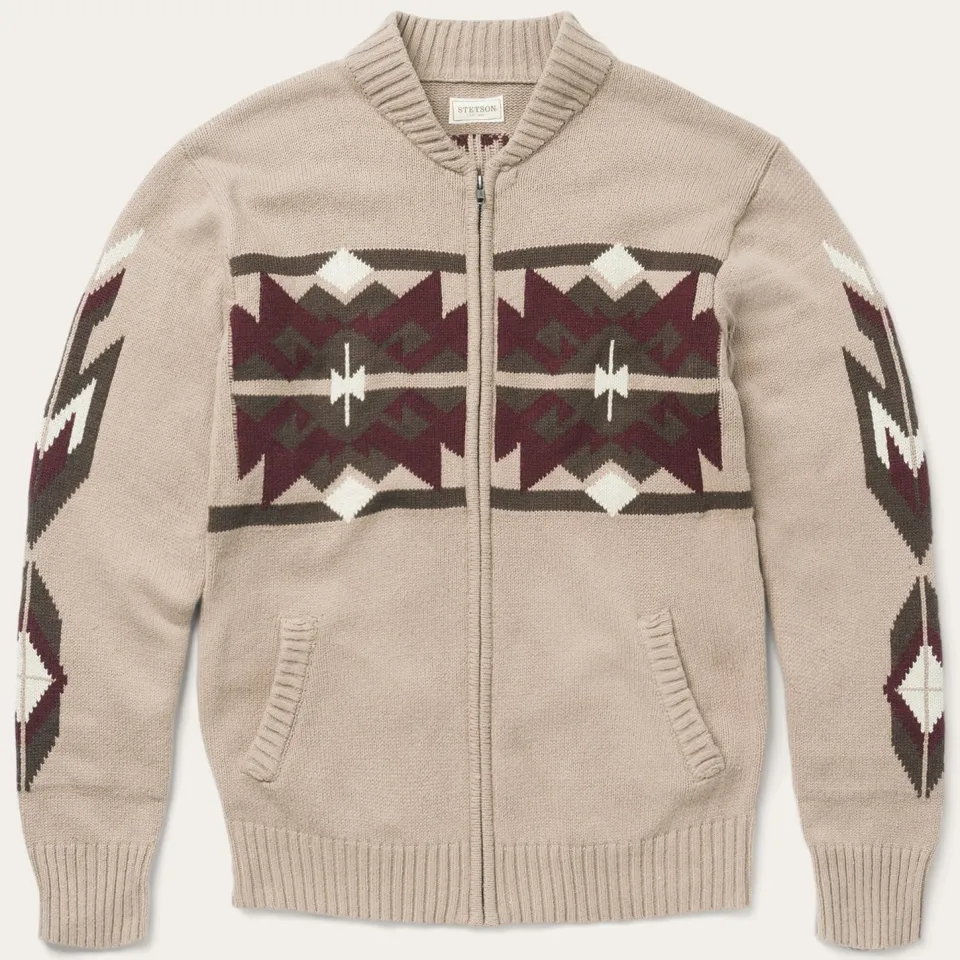 Best Stetson Gray Aztec Cardigan Brown