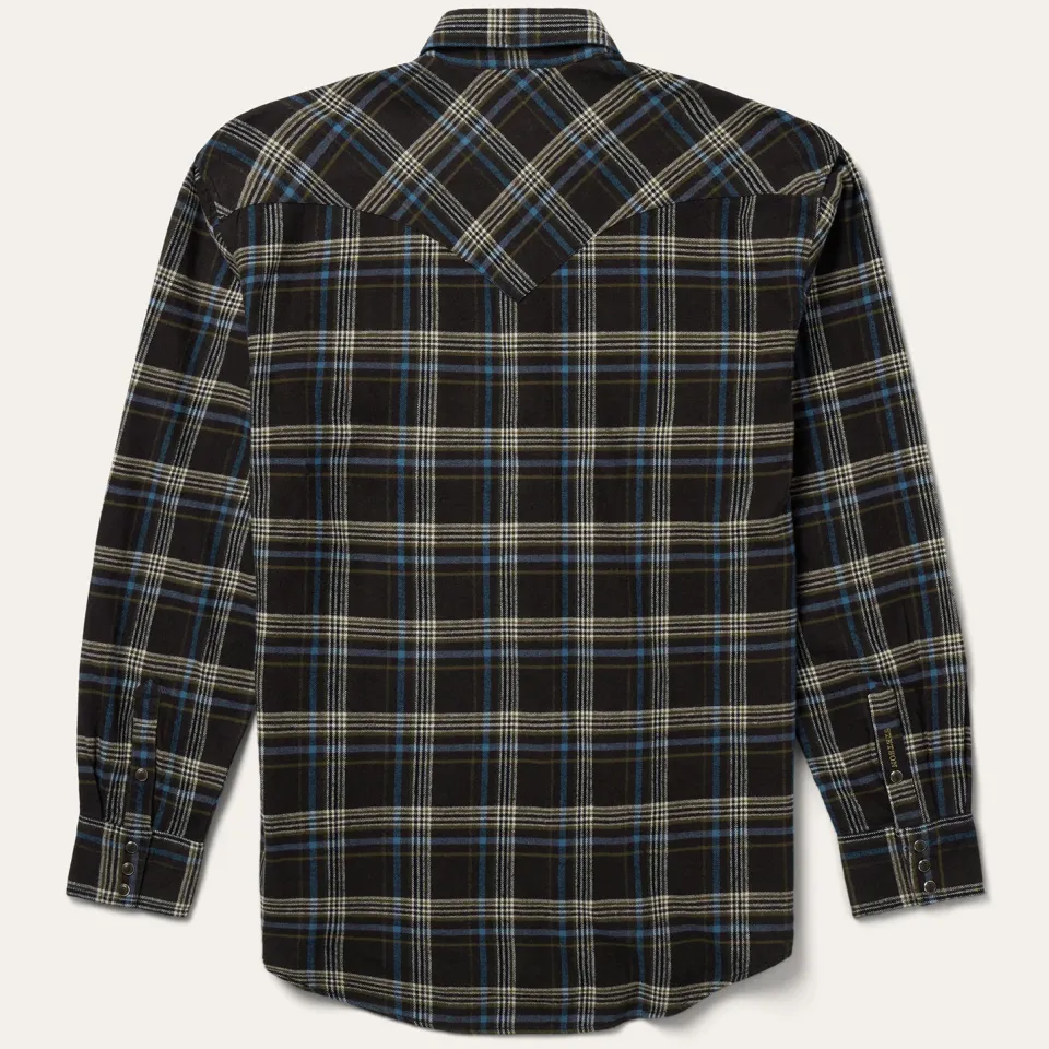 Sale Stetson Plaid Flannel Western Shirt Brown