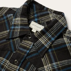 Sale Stetson Plaid Flannel Western Shirt Brown