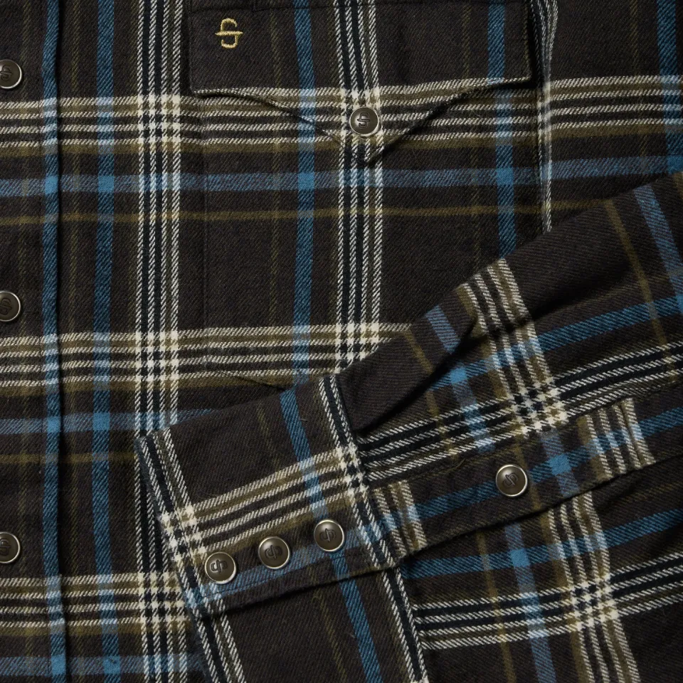 Sale Stetson Plaid Flannel Western Shirt Brown