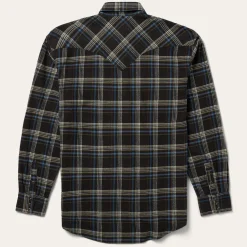 Hot Stetson Plaid Flannel Western Shirt Brown