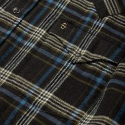 Hot Stetson Plaid Flannel Western Shirt Brown