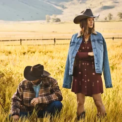 Online Stetson Plaid Western Coat Brown