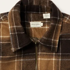 Online Stetson Plaid Western Coat Brown