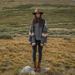Stetson Serape Belted Cardigan Brown