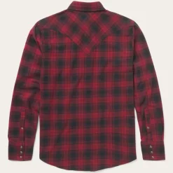 Hot Stetson Brushed Twill Plaid Shirt Black