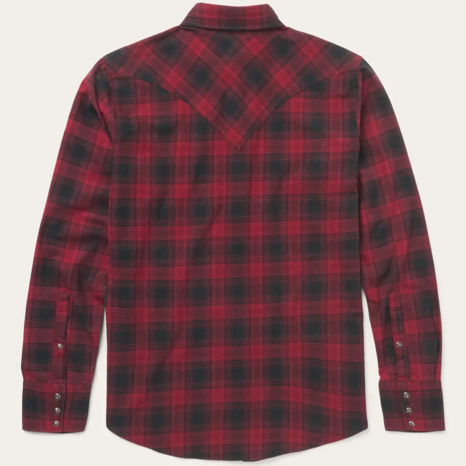 Hot Stetson Brushed Twill Plaid Shirt Black