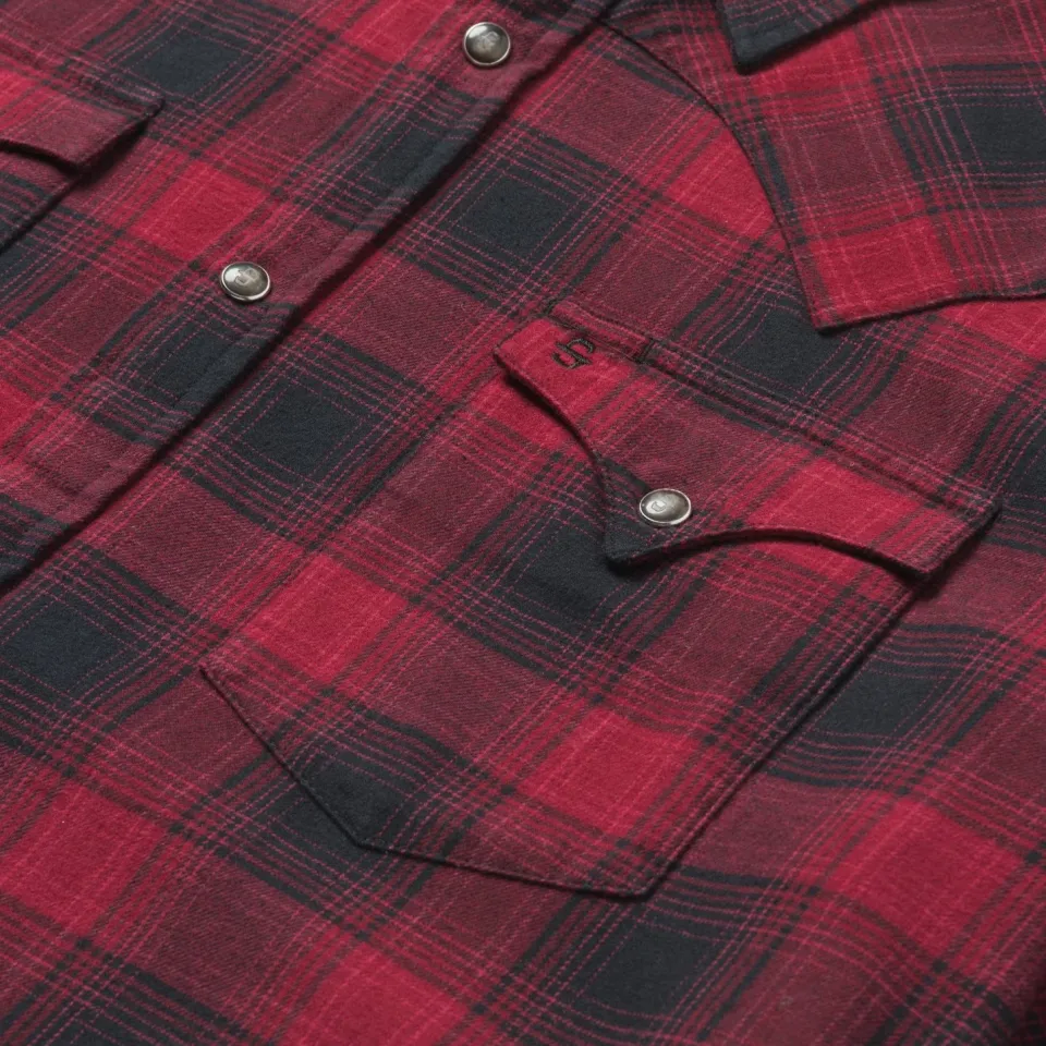 Clearance Stetson Brushed Twill Plaid Shirt Black