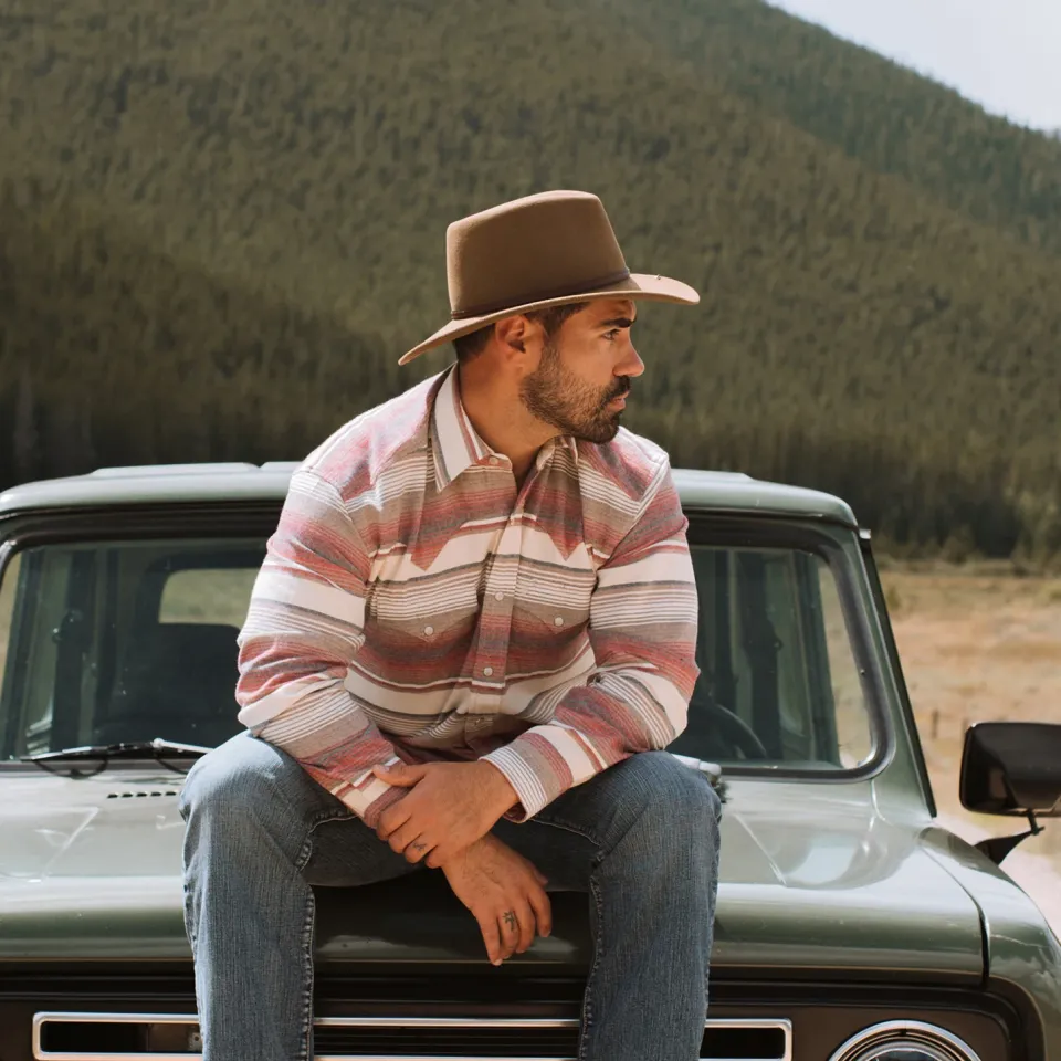 Online Stetson Brushed Twill Striped Shirt Red