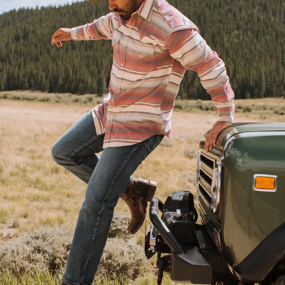 Online Stetson Brushed Twill Striped Shirt Red