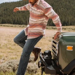 Discount Stetson Brushed Twill Striped Shirt Red