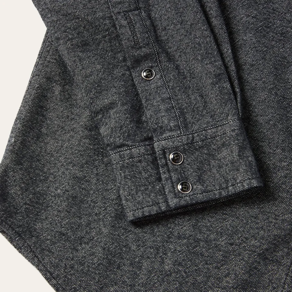 Clearance Stetson Brushed Twill Western Shirt Black