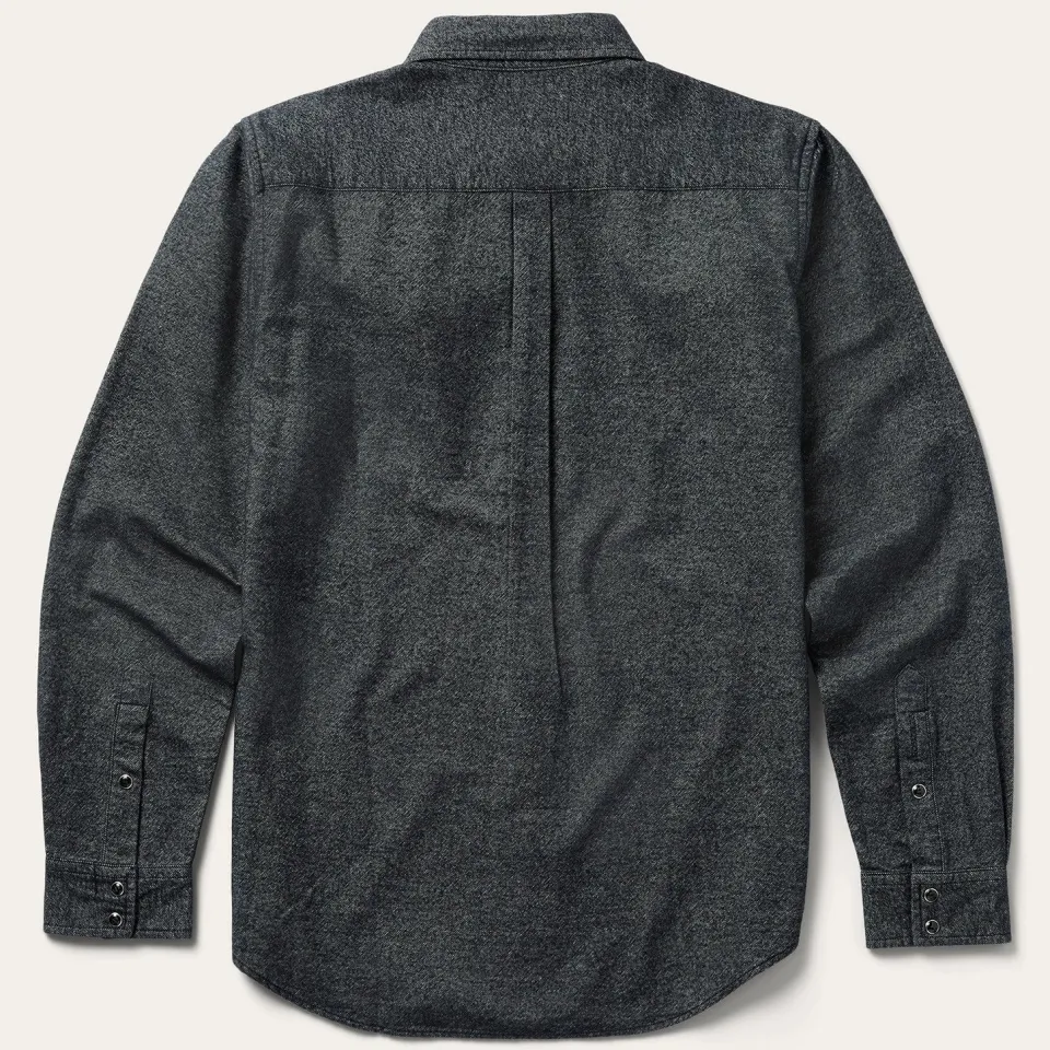 Hot Stetson Brushed Twill Western Shirt Black