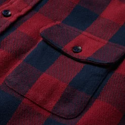 Outlet Stetson Buffalo Check Twill Shirt Red