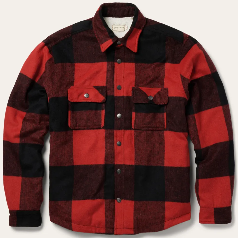 New Stetson Buffalo Plaid Western Coat Red