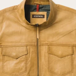Hot Stetson Butter Soft Distressed Leather Jacket Brown
