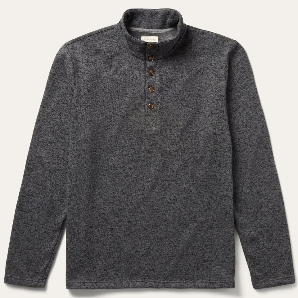 Sale Stetson Button-Front Pullover Knit Sweater Grey