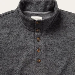 Sale Stetson Button-Front Pullover Knit Sweater Grey