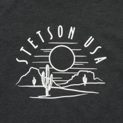 Outlet Stetson Cactus And Sunset Graphic Tee Black
