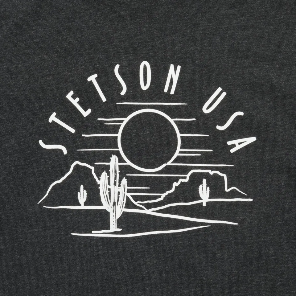Stetson Cactus And Sunset Graphic Tee Black