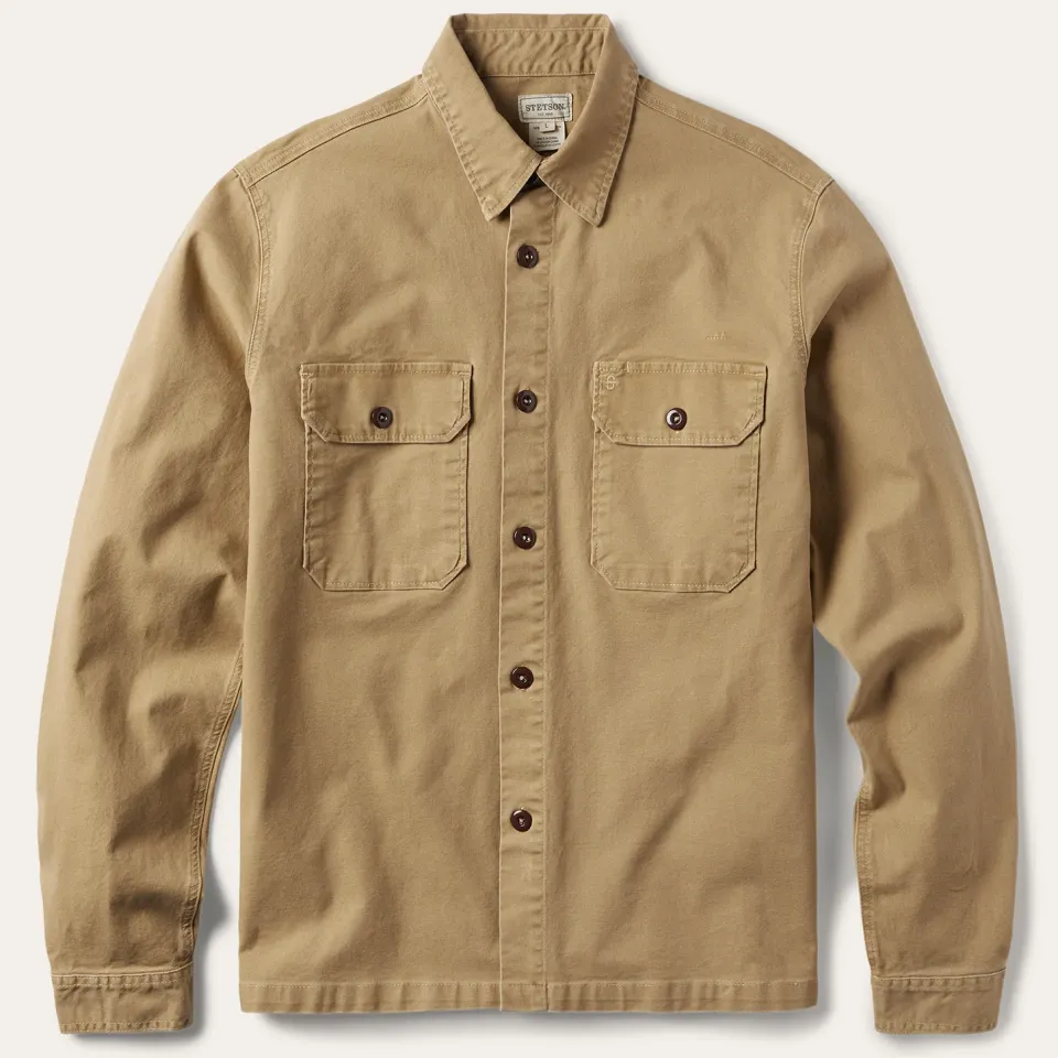 Best Stetson Camel Stretch Canvas Shirt Jacket Brown