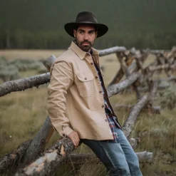 Best Stetson Camel Stretch Canvas Shirt Jacket Brown