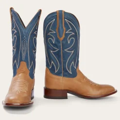 Discount Stetson Casper Blue Matte Cowboy Boot Tan