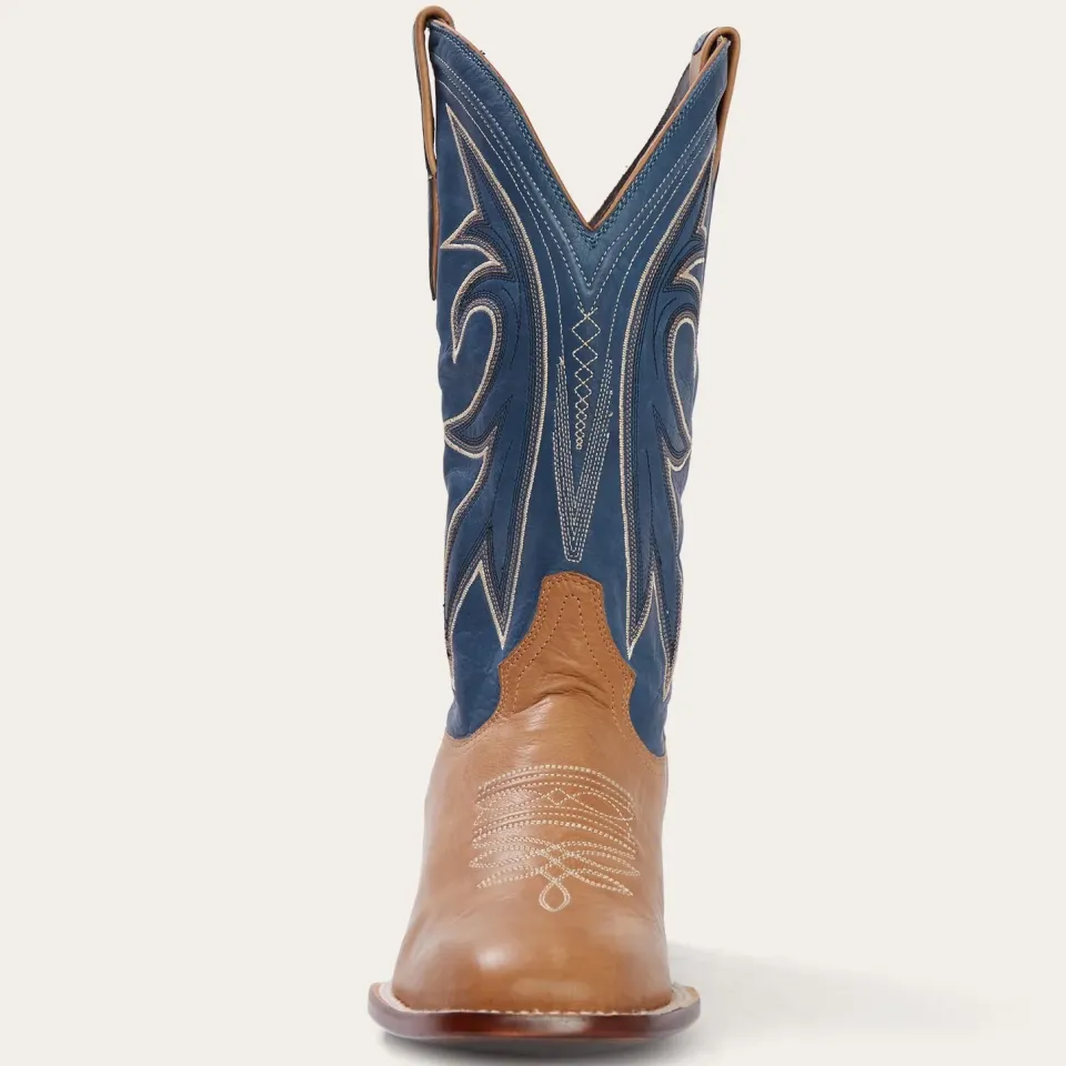 Discount Stetson Casper Blue Matte Cowboy Boot Tan