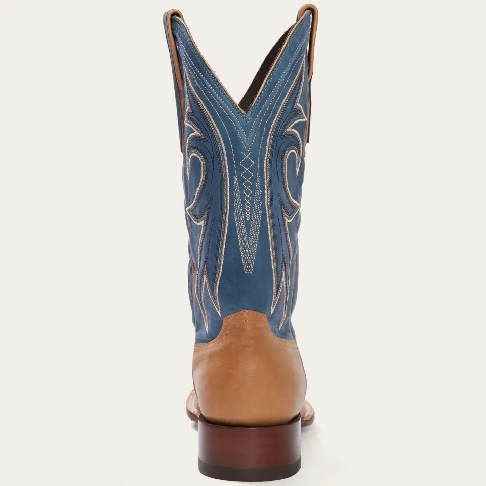 Discount Stetson Casper Blue Matte Cowboy Boot Tan