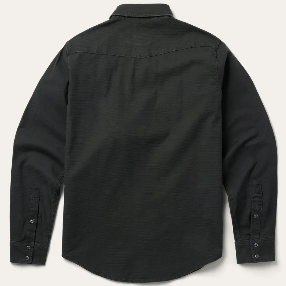 Clearance Stetson Charcoal Corded Denim Shirt Grey