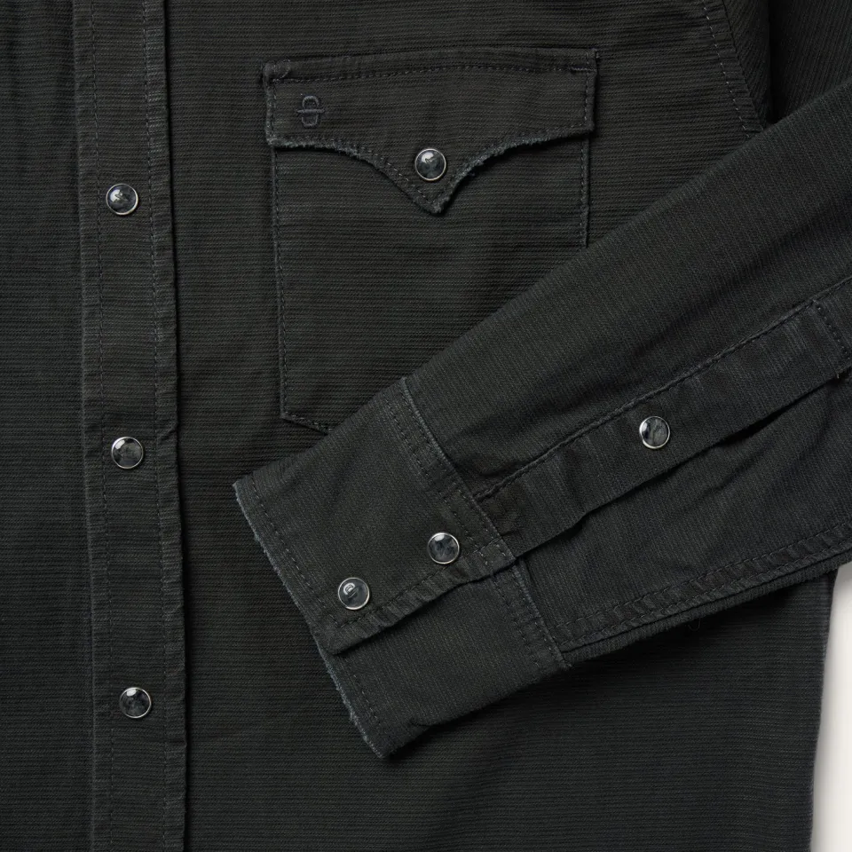 Sale Stetson Charcoal Corded Denim Shirt Grey