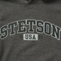 Hot Stetson Charcoal Heather Fleece Hooded Sweatshirt Grey