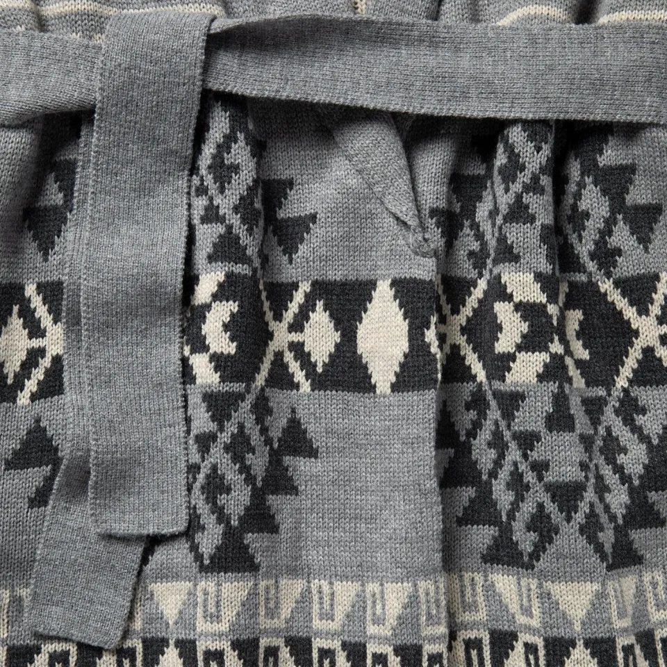 Stetson Chunky Knit Tie Sweater in Grey